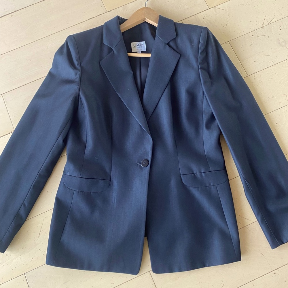 Armani Collezioni Classic Tailored Navy Pantsuit